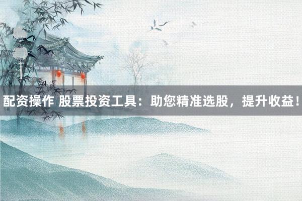 配資操作 股票投資工具：助您精準(zhǔn)選股，提升收益！