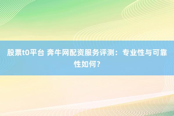 股票t0平臺 奔牛網配資服務評測：專業(yè)性與可靠性如何？
